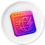 A purple and orange lightning bolt icon, illustrating Web Core Vitals related to web performance metrics.