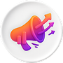 Brightly colored megaphone icon on a plain white background, illustrating the concept of broadcasting messages.